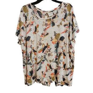 Rachel Zoe Floral 100% Linen Shirt